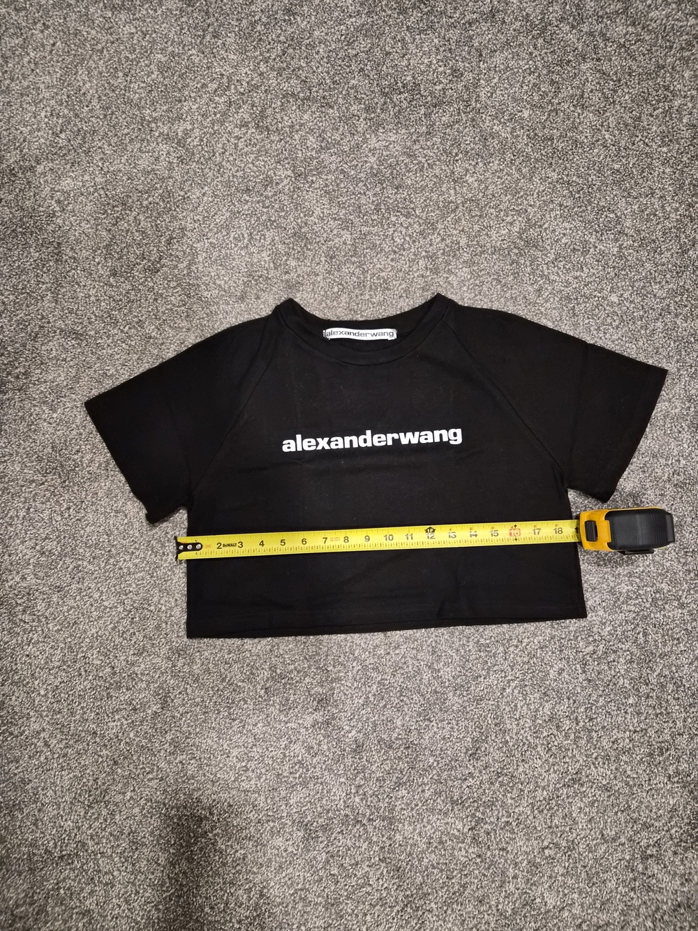 Alexander Wang Black Crop Logo Tee - Picture 2 of 5